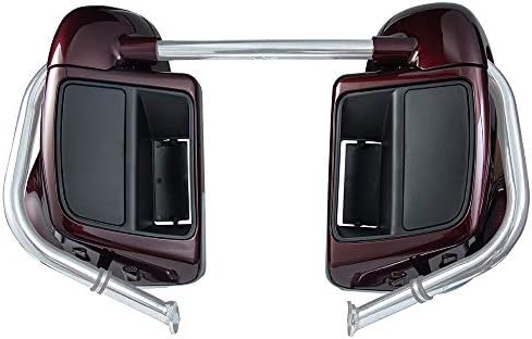 US Stock Moto Onfire Twisted Cherry, Lower Vented Fairings Fit for Harley Touring, Road Glide, Street Glide, Road King Special, 2018 2019(Leg Warmers Kit with Glove Box)