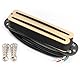 Musiclily Pro ST-DPLA Alnico 5 Rail Blade Humbucker Tonabnehmer Single Coil Format 6,2K für Strat Style E-Gitarre, Creme Korpus Schwarzer Rail
