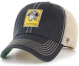 47 MLB Trawler Primary Logo Cooperstown Mesh Trucker Clean Up Adjustable Hat, Adult One Size Fits All - Pittsburgh Pirates Black