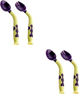 ibasenice 2 Conjuntos De Colher Para Bebê Kit Para Bebês Colheres Para Crianças Terno Para Crianças Terno Infantil Segurança Infantil Colher De Alimentação Para Bebê Colher Garfo