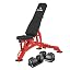 Red Bench with 65lb Dumbbell