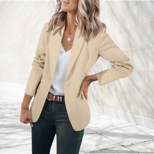 Blazers for Women Business Casual Suit Jackets Slim Fit Dressy Office Work Outfits Lightweight One Button Cardigan3