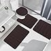 Buganda Memory Foam U-Shaped Contour Toilet Rugs, Non Slip Absorbent, Thick Soft Washable Bathroom Mat, Floor Carpet Bath Rugs Mat for Toilet Base (24