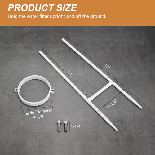 Image of RV Water Filter Stand - Powder-Coated Iron Holder - Keeps Inline Filters Upright & Off the Ground - Prevents Hose Kinking & Tangling - Easy Tool-Free Setup - Rust-Resistant Exterior