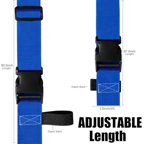Image of Luggage Straps for Suitcases TSA Approved-2 Pack Bright Personalized Luggage Belt Strap for Suitcase /Carry On Bag Luggage Accessories for Travel (Blue)