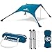 Produktbild MOMEVO - Sunsail Young Family Strandzelt - Sonnensegel Strand mit zertifiziertem UV Schutz UPF50+ (Bis 4 Personen, Petrolblau)