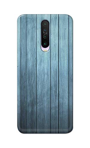 Image of Printed Hard Back Cover Case for Mi Poco X2 Back Cover (Wooden Blue) -702