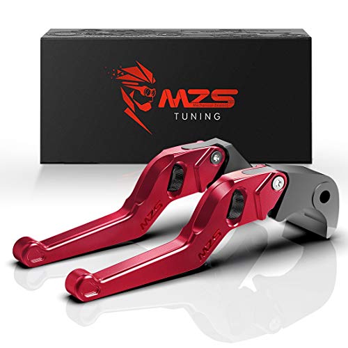 MZS Clutch Brake Levers Short Wheel Adjustment Unbreakable Red CNC Compatible with CBR600 CBR 600 F2 F3 F4 F4i CB599 CB600 CBR900RR CB750 Magna 750 Shadow 600 1100 VT 600C 750C VT1300 VTX1300 NC700X