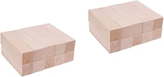 TEHAUX 20 Peças Passador De Madeira Artesanato DIY Artesanato Em Madeira Grandes Blocos De Construção Em Branco Blocos De Madeira Basswood Whittlers Escultura Em Madeira Espaços Em