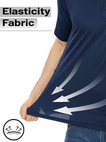 Tacvasen Men Polo Shirt Performance Polo Lightweight Men's Short Sleeve Combat Shirt Men Casual Collared 3-Buttons Shirt #TOP3