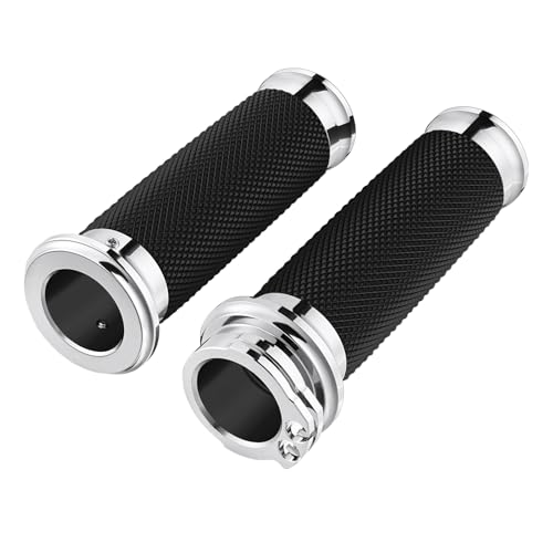 Image of Benlari 1inch Handlebar Grips, Cable Throttle Hand Grips, Non-Slip Rubber Motorcycle Handgrips Fit for Harley Davidson Touring Dyna Softail Sportster 883 1200