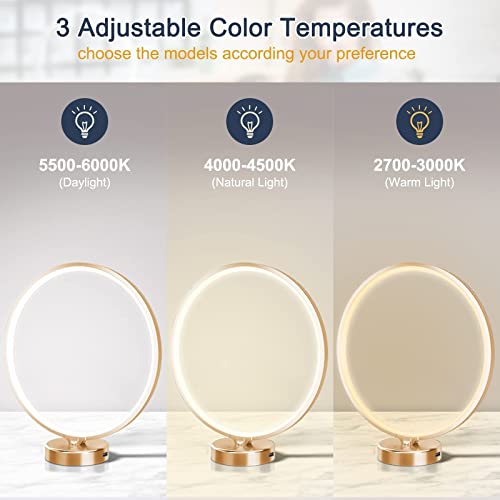 Doraubia Light Therapy Lamp,10000 Lux Uv Free Sun Lamp With Touch & Remote Control, Desk Lamp With Stepless Brightness, Timer And 3 Color Temperatures (Gold) #TOP2