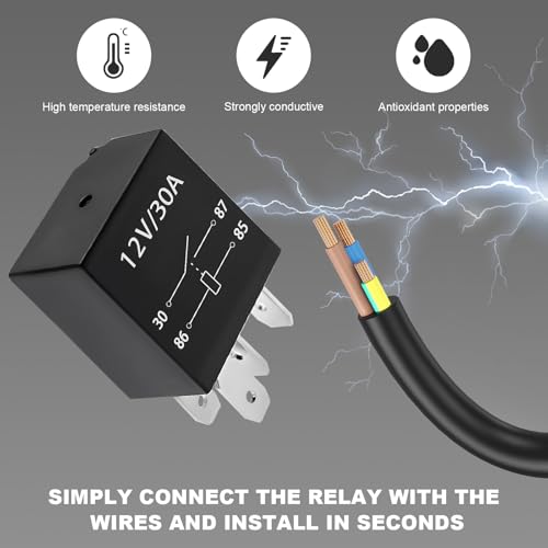 ZNDAW 4 PCS 4 Pin Car Starter Relay, 12V 30A Multi-Purpose Auto Relays, Heavy Duty Standard Relays Replacement for Vehicle Motor, Waterproof Auto Relay Switch, Car Accessories