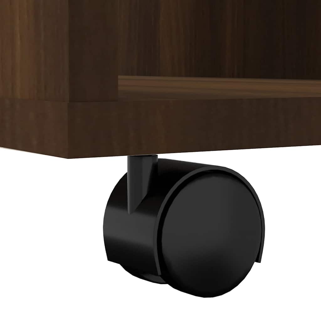 Armadio con ruote, effetto rovere, 60 x 53 x 72 cm, in legno con ruote e vano portaoggetti, organizer da scrivania per ufficio