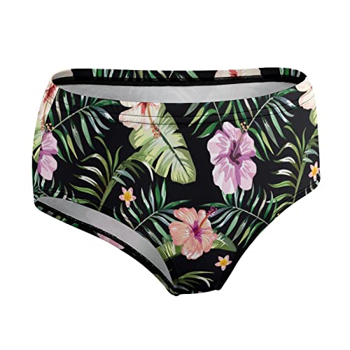 Cubirmin Exotic Tropical Hawaiian Hibiscus And Frangipani Flowers Womens Hipster Underwear Seamless Breathable Women's Underwear Soft Tagless Briefs Comfortable Hipster Panties For Women, S #TOP2