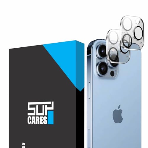 Image of SupCares Premium Camera Lens Protector Tempered Glass Compatible For iPhone 13 Pro and iPhone 13 Pro Max With Installation Kit | Edge to Edge Coverage | Transparent | Pack of 2