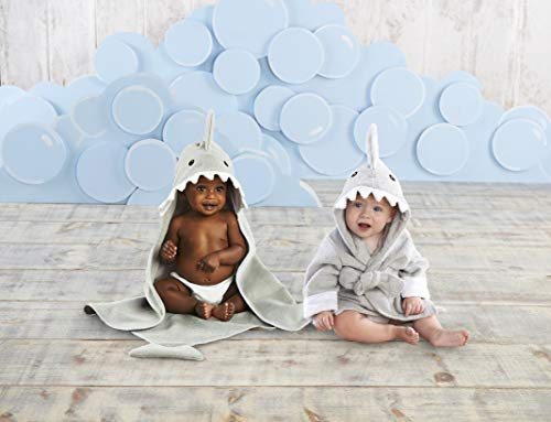 Baby Aspen BA14085GR Gray Baby Shark Hooded Towel Robe,Let The Fin Begin Baby Shower Gifts 0-9 Months thumb #3