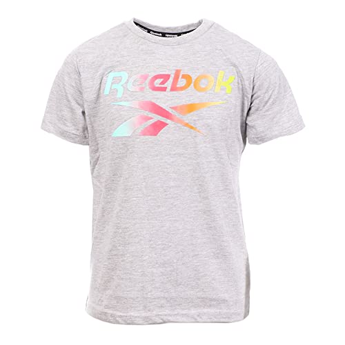Reebok Big Gradient Logo T-Shirt for Children, Boys, T-Shirt, H89191RBI, Light Heather Grey, 18 Años