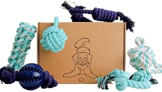 Puppy Rope Toys, Chew Ropes for Puppies from 8 weeks, Teething Toys for Play, Natural Dog Enrichment, Gift Box (Small-Medium)