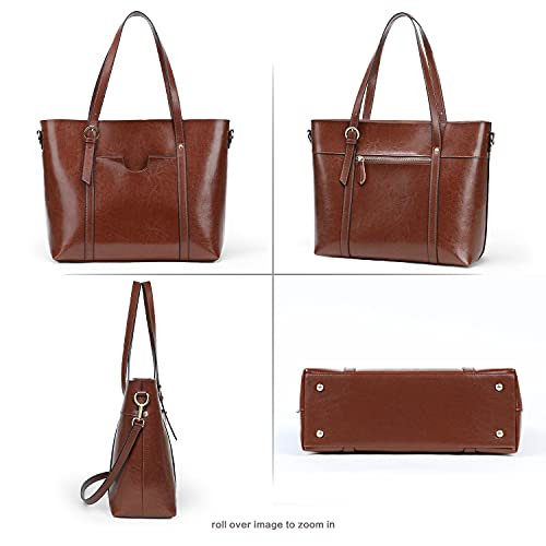Seammer Leather Tote Bag Handbags For Women,Top Handle Satchel Shoulder Bag Vintage Briefcase 13 Inch Computer Work Purse #TOP2
