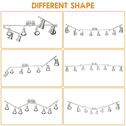 LABOREDUCER LED 8 Light Track Lighting Fixture Flexible, Adjustable Ceiling Spot Light with GU10 Track Light Head, Accent Lighting Foldable Swing Arm Brushed Nickel(Bulbs Not Included) by LABOREDUCER - Image 3