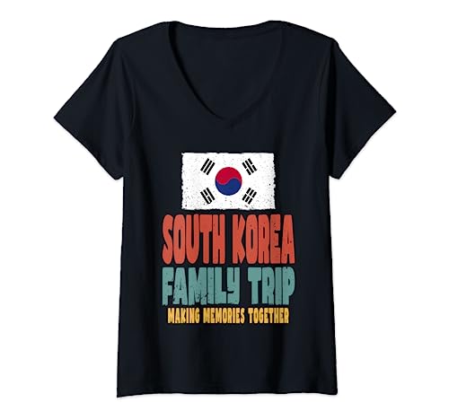 Viaje de vacaciones a Corea del Sur Vacaciones Corea del Sur Viaje familiar Camiseta Cuello V