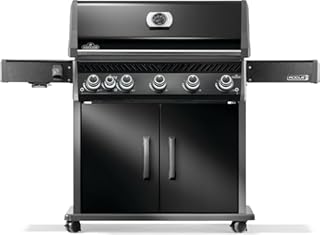 Napoleon Rogue PRO 625 Propane Gas Grill with Infrared Side Burner, Black, Durable 6-Burner Backyard Grill