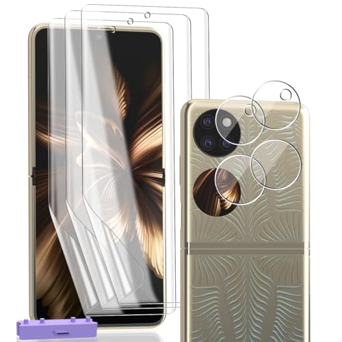 Pellicola Per Fotocamera GIOPUEY Per Huawei P50 Pocket - 3 Pezzi Vetro Temperato 9H, Ultrasottile, Protezione Obiettivo