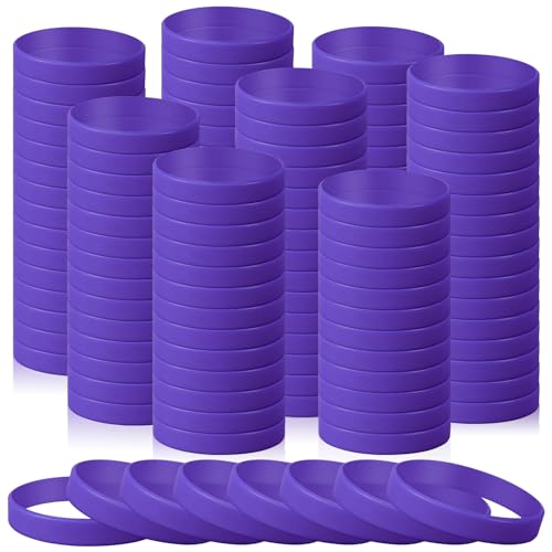 Bracelets élastiques en caoutchouc silicone souple violet pour customisation et loisirs créatifs