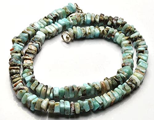 Perles Larimar carrées de 6mm pour assembler un collier d'été bohème chic
