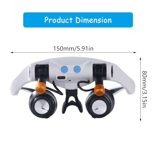 Lunettes loupes rechargeables LED à grossissement multiple pour réparation de précision