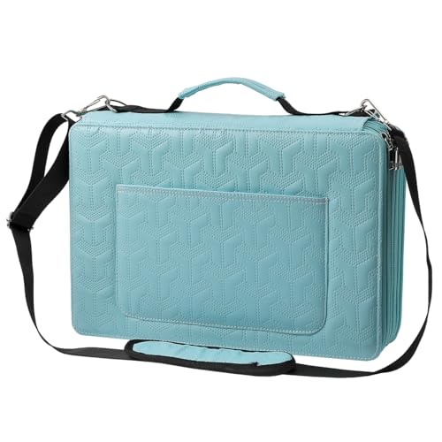 Image of Large Capacity Colored Pencil Case - 500 Individual Slots PU leather with Zipper Closure Portable Organizer for Watercolor Pencils Ideal for Artists(Green)