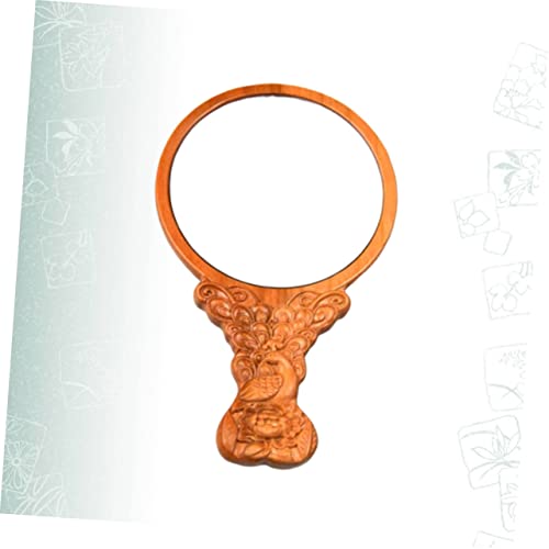 Ipetboom 3 Pecas espelho de maquiagem espelho cosmético de bancada doméstico trabalhos manuais Bambu