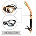 WACOOL Dry Top Snorkel Tube Comfortable Mouthpiece One-Way Purge Valve for Pool Open Water Scuba Lap Swimming Swimmer Training Diving Snorkeling (Orange)