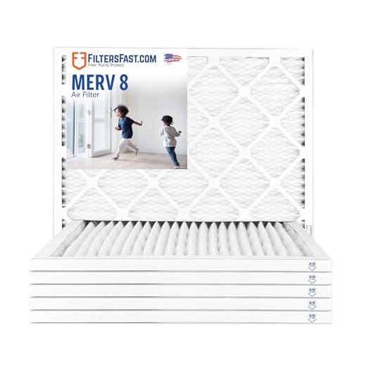 Filters Fast 18x22x1 Air Filter MERV 8, 1" AC Furnace Air Filters, Made in the USA, Actual Size: 17.75"x21.75”x0.75”, 6 Pack