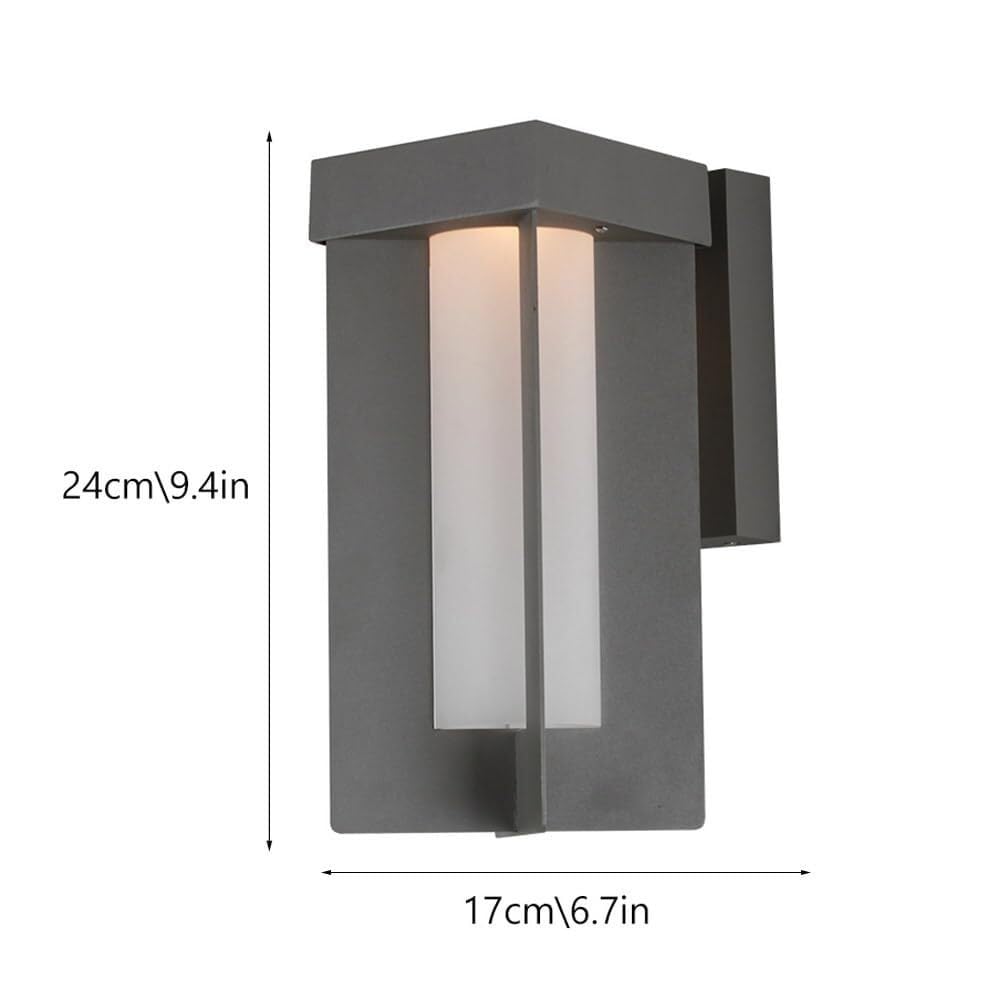 Applique Murale carrée en Verre dépoli, Applique d'extérieur à LED en Aluminium Noir, lumière Chaude, luminaire câblé pour terrasse, Garage, Porte, entrée, Couloir