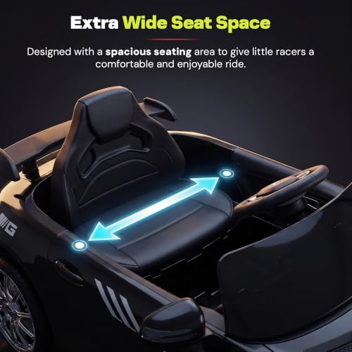 Image of Baybee Spyder Battery Operated Car for Kids | Electric Ride On with Parental Control, LED Lights & Music | Rechargeable Kids Car with Bluetooth & USB | RideOn for Kid 1-5 Years (Black)