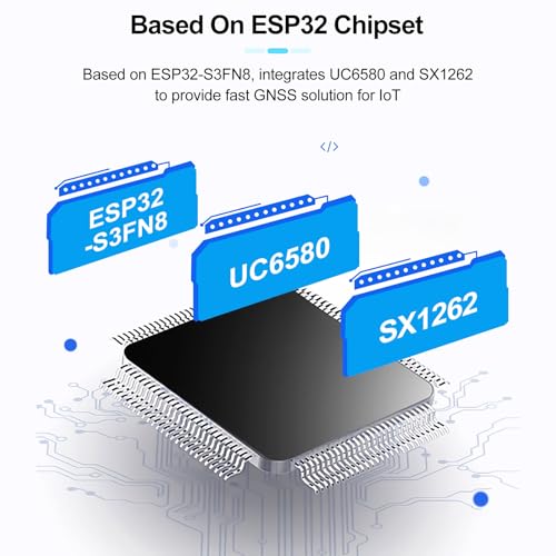 YELUFT Wireless Tracker mit 3000mAh Akku, Unterstützung GPS, GLONASS, Galileo Multisystem-Ortung, Integriert ESP32 WiFi Bluetooth SX1262 LoRa UC6580 für Meshtastic GPS