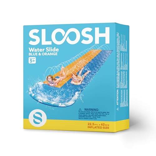 JOYIN 685 cm Rutsche und Wasserrutsche mit 2 Bodyboards, Rasen-Wasserrutsche mit eingebautem Sprinkler für Sommer-Wasserspaß im Garten für Kinder und Erwachsene