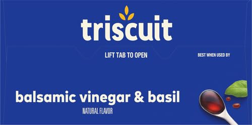 Miniatura 24 de TRISCUIT Galletas, vinagre balsámico y sabor a albahaca, 1 caja (8.5 oz)