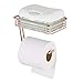 mDesign Toilet Tissue Paper Holder and Multi-Purpose Shelf - Wall Mount Storage Organizer for Bathroom, Holds 1 Mega Rolls - Durable Metal Wire Design - Rose Gold