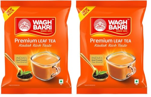 Image of Wagh Bakri Premium Tea | Black | Assam Blend | Kadak Chai | Aromatic Chai Patti | Rich & Bold Flavour | Lingering Taste & Kesari Golden Hue | Loose Leaf Tea | 500 g (Pack of 2)