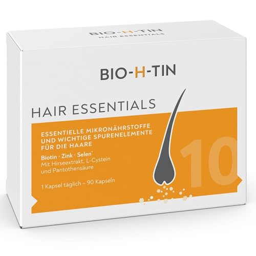 BIO-H-TIN Hair Essentials: Ausgewählte Nährstoffkombination für die Haare mit Biotin, Zink & Selen, 90 St. Kapseln