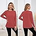 Ecavus Women's Nursing Shirts for Breastfeeding with Hidden Zipper Long Sleeve Front Seams Comfortable Nursing Tops Wine Red
