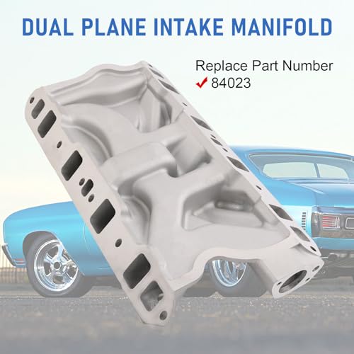 Image of DICMIC Aluminum Dual Plane Intake Manifold Compatible with Ford Small Block Windsor V8 5.8L 351W Idle-6800 RPM Range Replace# 84023
