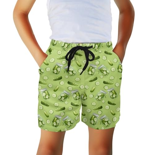 Boys Causal Shorts Quick Dry Green Pickles Swim Trunks 4-5t Kids Sport Swim Beach Shorts Elastic Waist3