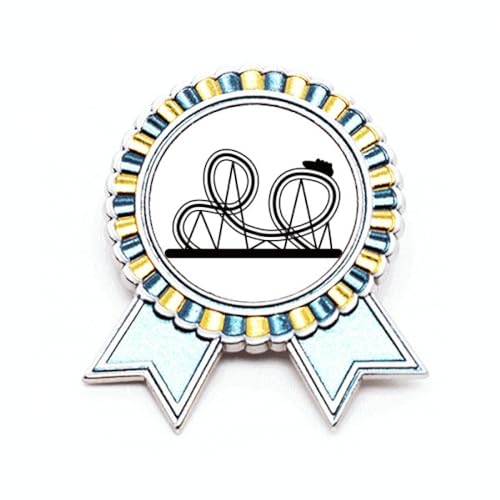 Broche noire Winner Winner en métal taille M avec motif parc d'attractions original
