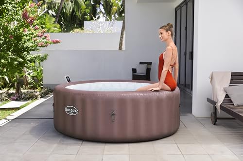 Bestway® Lay-Z-SPA® Energiespar-Whirlpool Hawaii AirJet™ mit App-Steuerung + integrierter UltraFit™ -Pumpeneinheit, für 6 Personen Ø 196 x 71 cm, Terrakotta