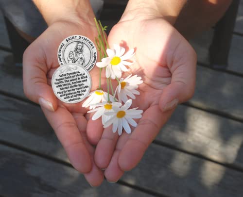 Gifts Catholic, Inc. St St. Saint Dymphna Pocket Token Coin 1.2" with Prayer Patron Stress Anxiety Mental Health
