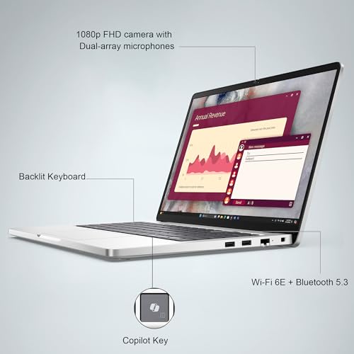 Image of Dell Pro 14 PC14250 Business Laptop, Intel Ultra 5 235U, 32GB DDR5, 1TB SSD | Next Gen Latitude 5450, 14 inch FHD+ Anti-Glare, AI PC, 12-Core, > Ultra 7 165U, IR Webcam, Backlit, Thunderbolt 4, Win 11 Pro